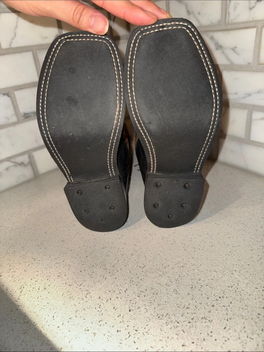 BOYS Two-Tone Brown & Black Western Boots - Picture 4 of 6